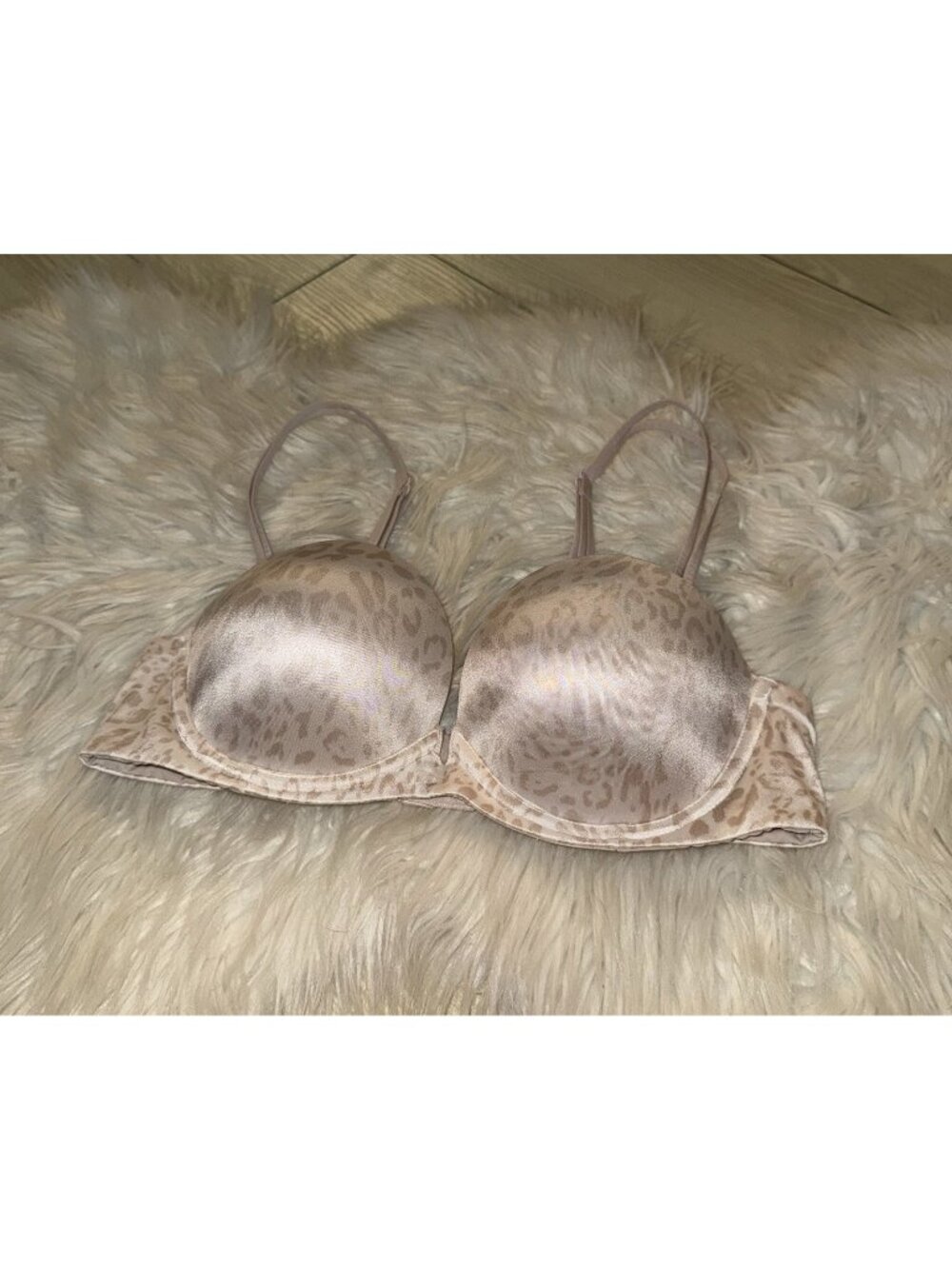 Victorias Secret Very Sexy Multiway Bra Padded Animal Print Womens 34B Beige